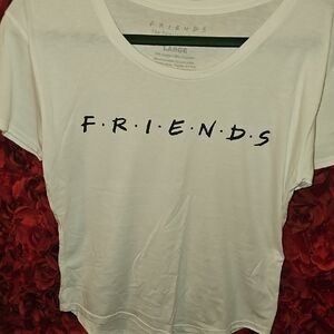 FRIENDS Logo White Tee Size Large LIKE NEW